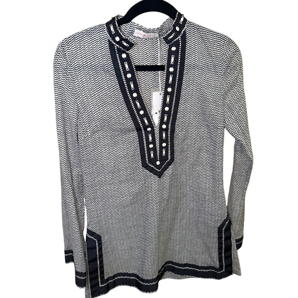 New Tory Burch - Tory Tunic -Birch Zigzag Mini - Size 0 - Picture 1 of 5